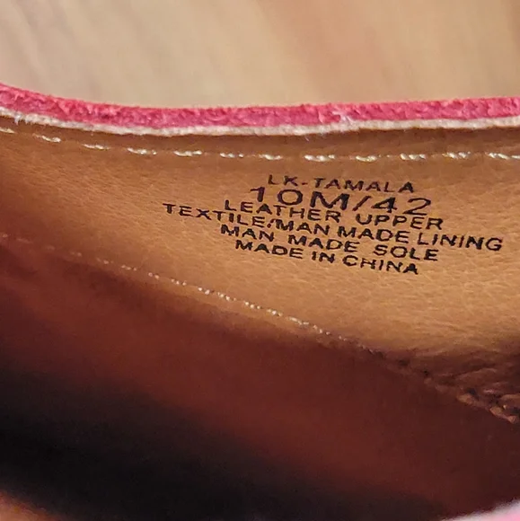 Lucky Brand | 12 Tamala Red Leather Clogs Mules Boho Comfy Casual - Picture 14 of 15